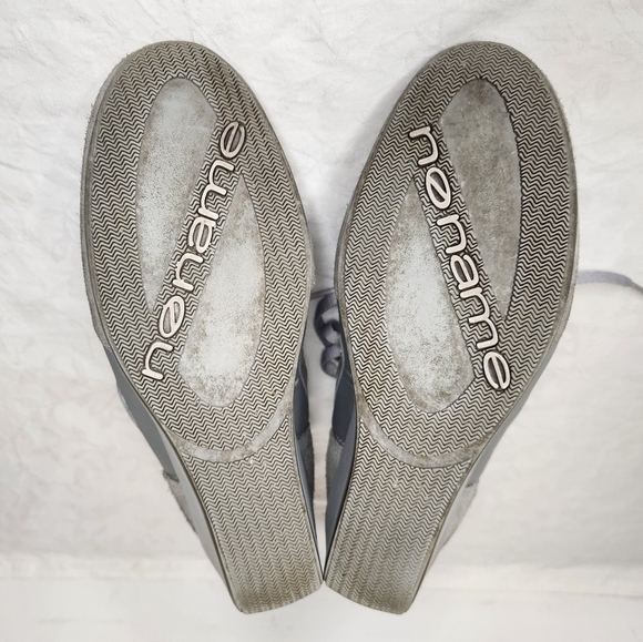 NoName Grey Leather Wedge Sneakers - Picture 8 of 11